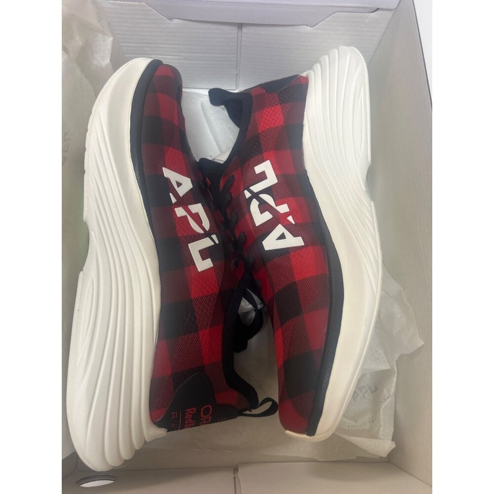 APL Podium Flannel Propulsion Labs Athletic Sneaker Shoes Red Black - Picture 7 of 11